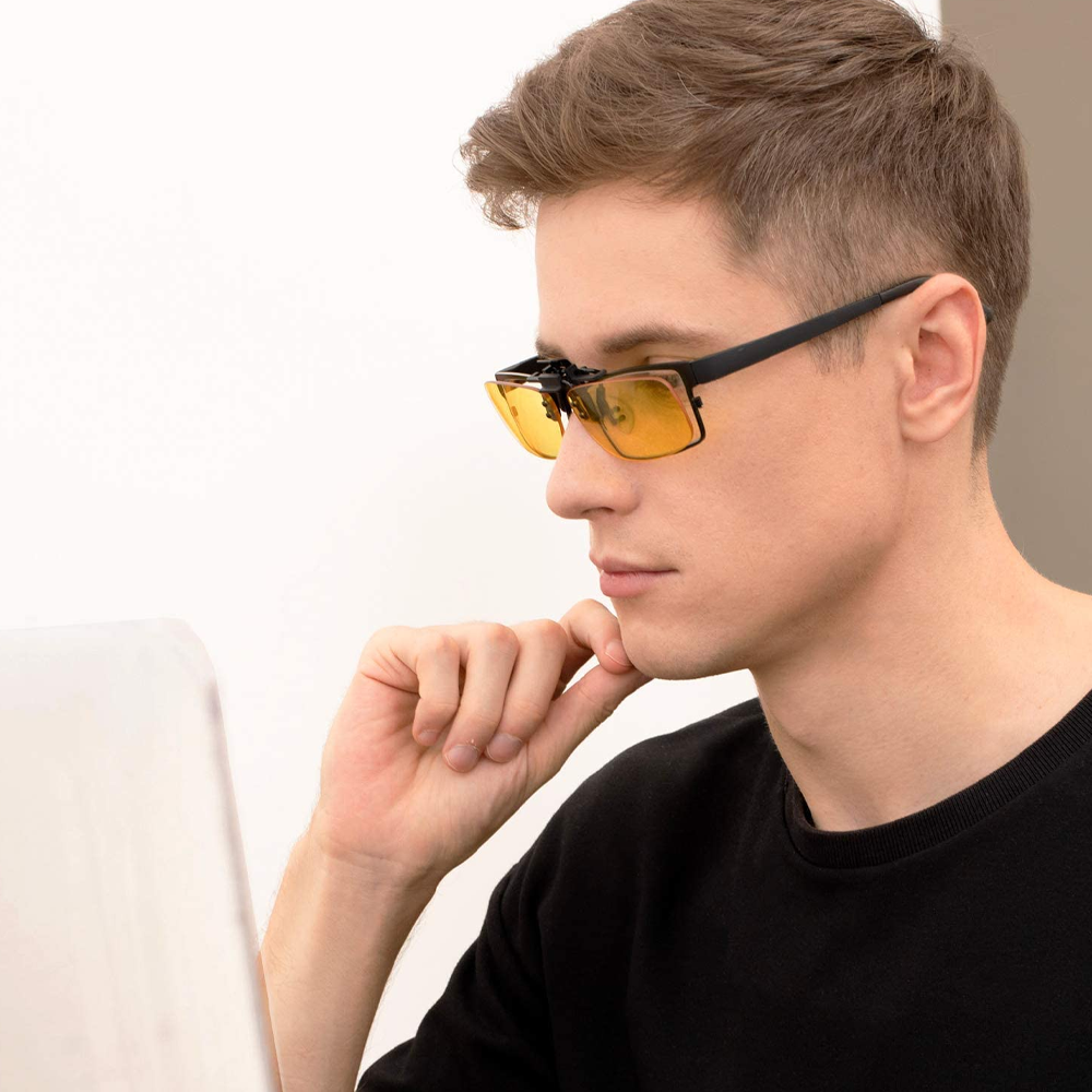 Premium Blue Light Blocking Clip-On Glasses for Computers & Smartphones