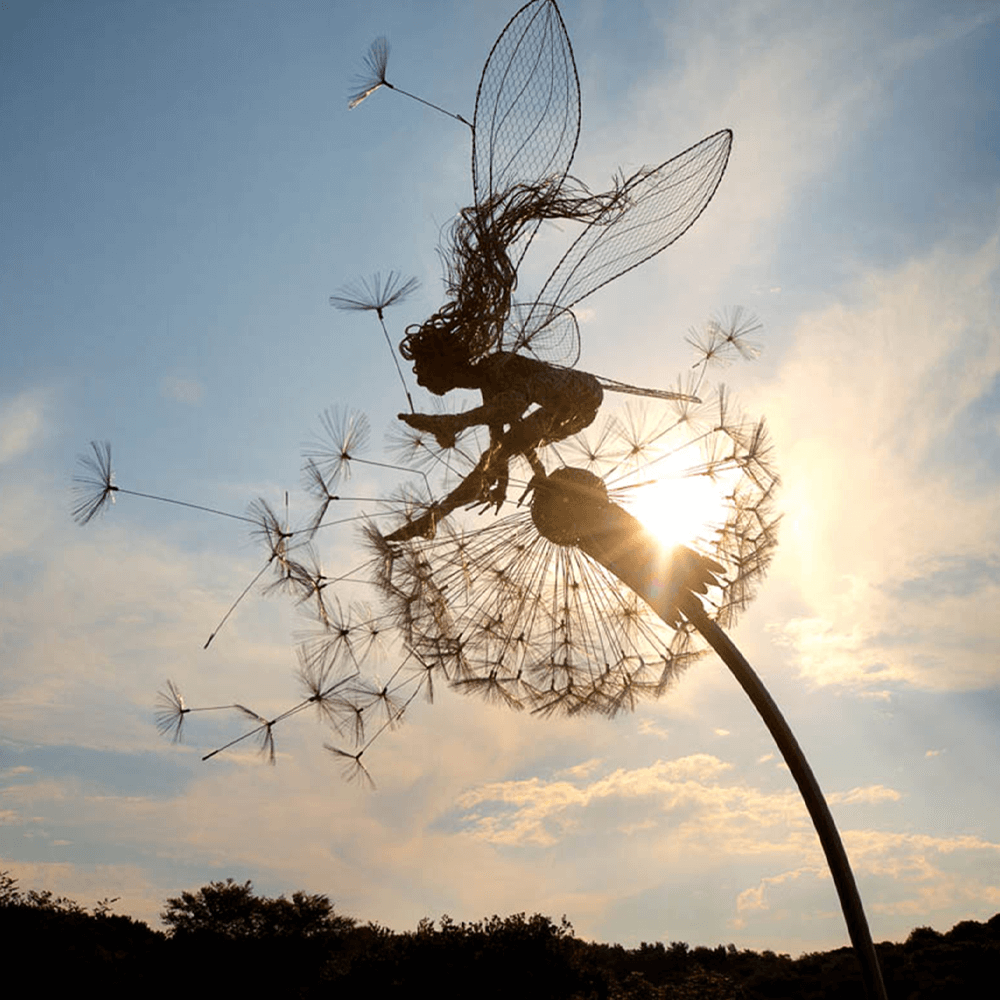 Fairy Steel Garden Sculptures - Magical Metal Fairies for Enchanting Outdoor Decor, Gift for Garden lovers