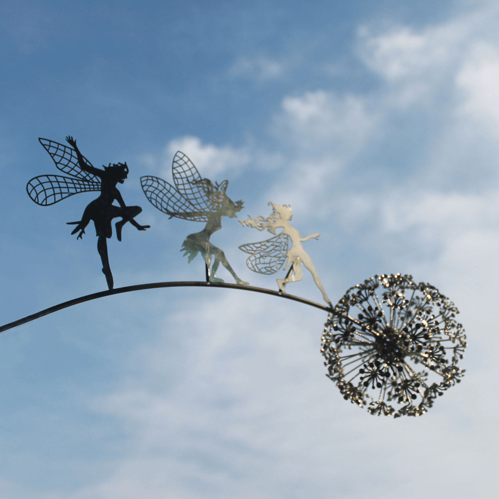 Fairy Steel Garden Sculptures - Magical Metal Fairies for Enchanting Outdoor Decor, Gift for Garden lovers