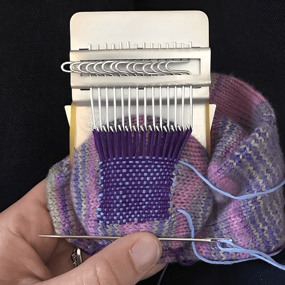 Metal DIY Textile Tools, Small Loom Speedweve Type Weave Tool, Fun Mending Loom for Beautiful Stitching