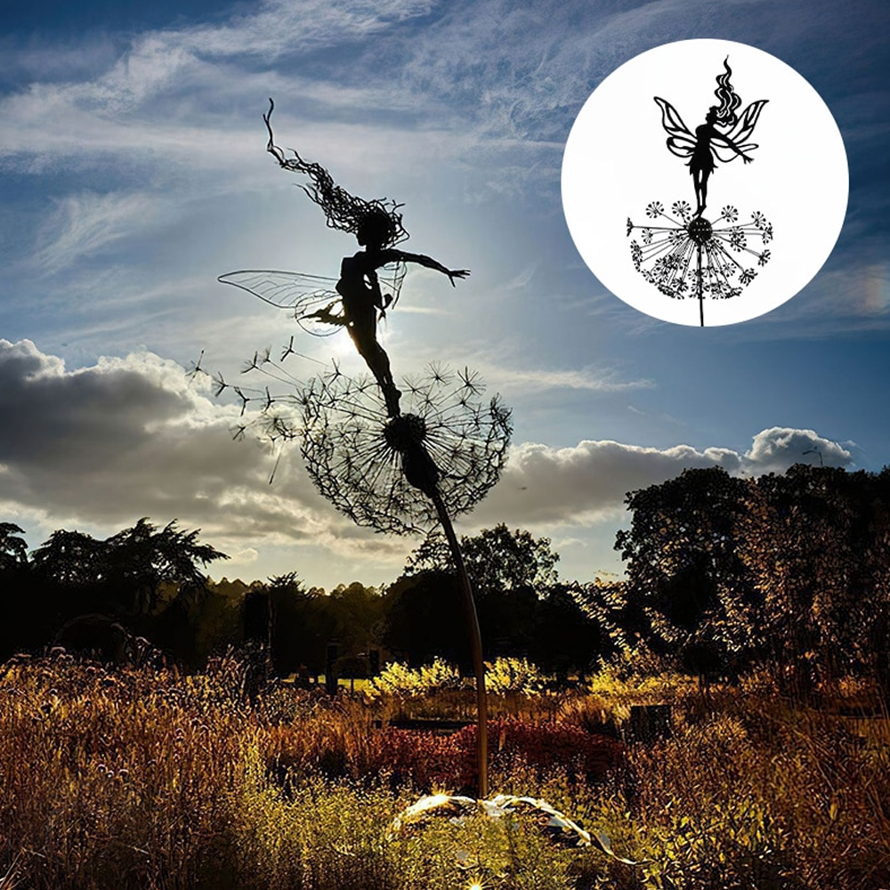 Fairy Steel Garden Sculptures - Magical Metal Fairies for Enchanting Outdoor Decor, Gift for Garden lovers