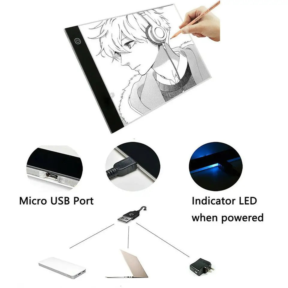A4 LED Graphic Tablet Writing Painting Light Box Tracing Board Copy Pad