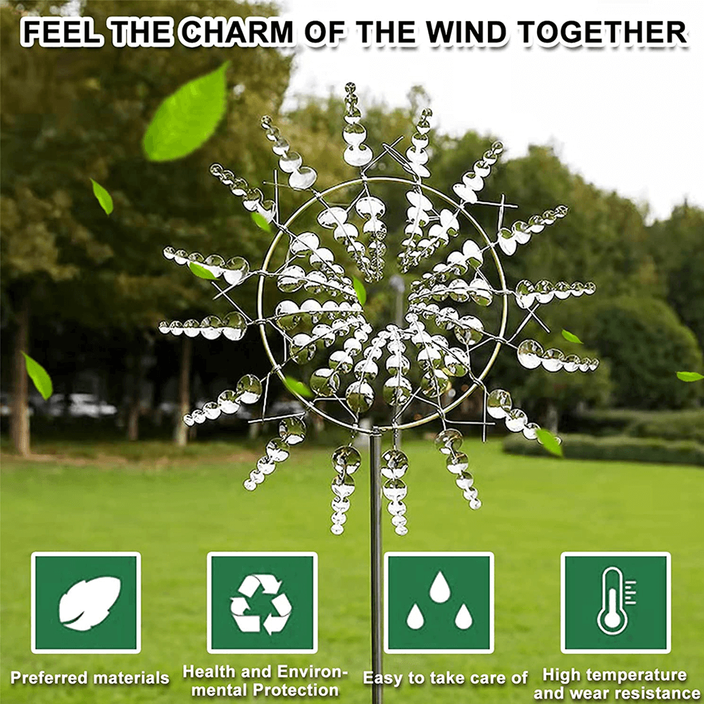 Magical Spinning Metal Garden Decor | Metal Windmill Yard Ornament | Mesmerizing Magic Metal Windmill