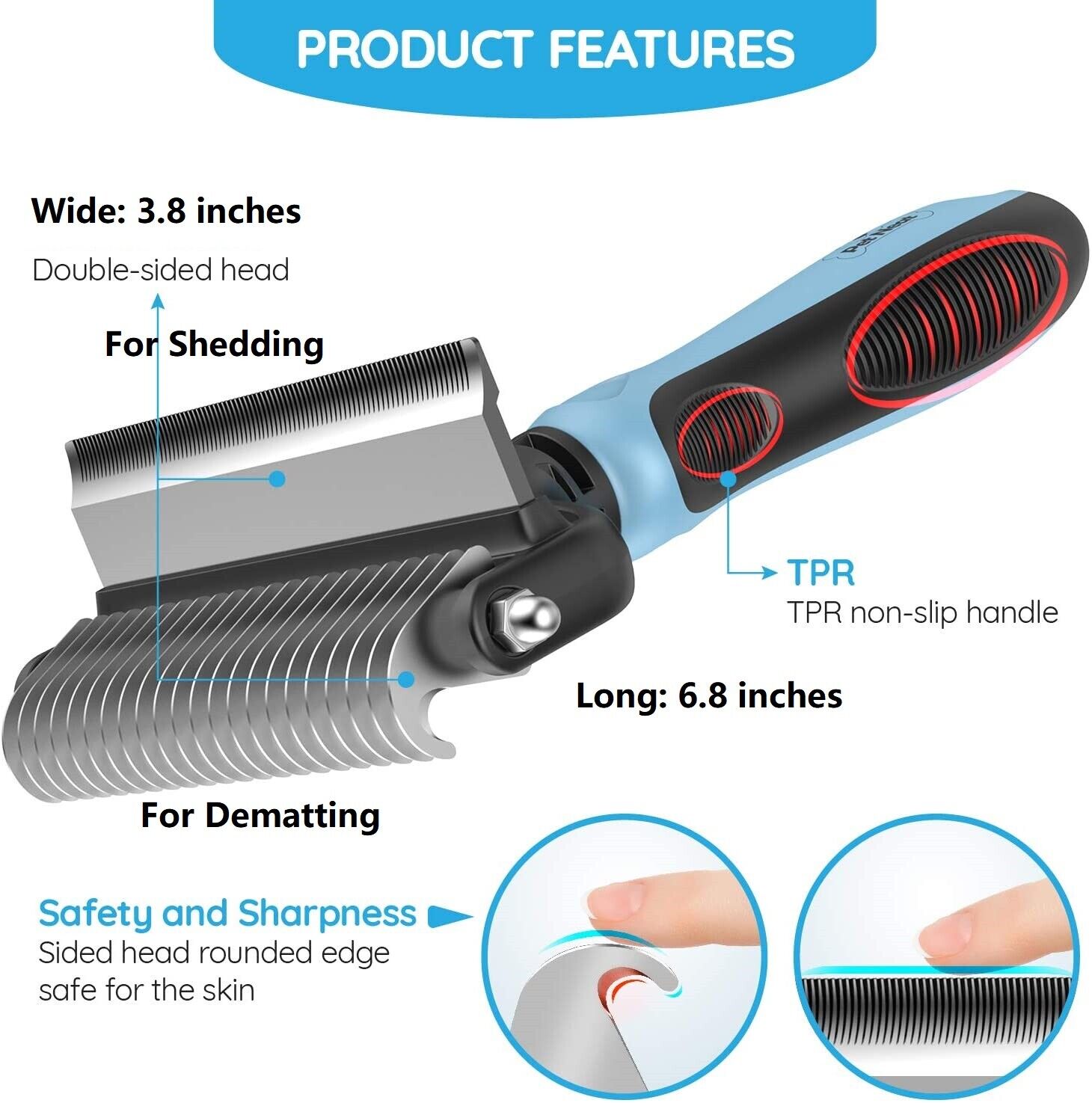 Cat Undercoat Rake Comb for Pet Grooming