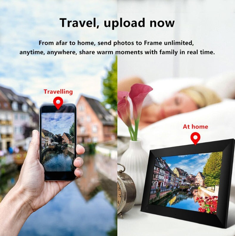 Smart Electronic Image Album for Gift, Digital Photo Frame WIFI Frameo, HD Touch Screen Digital Picture Frame