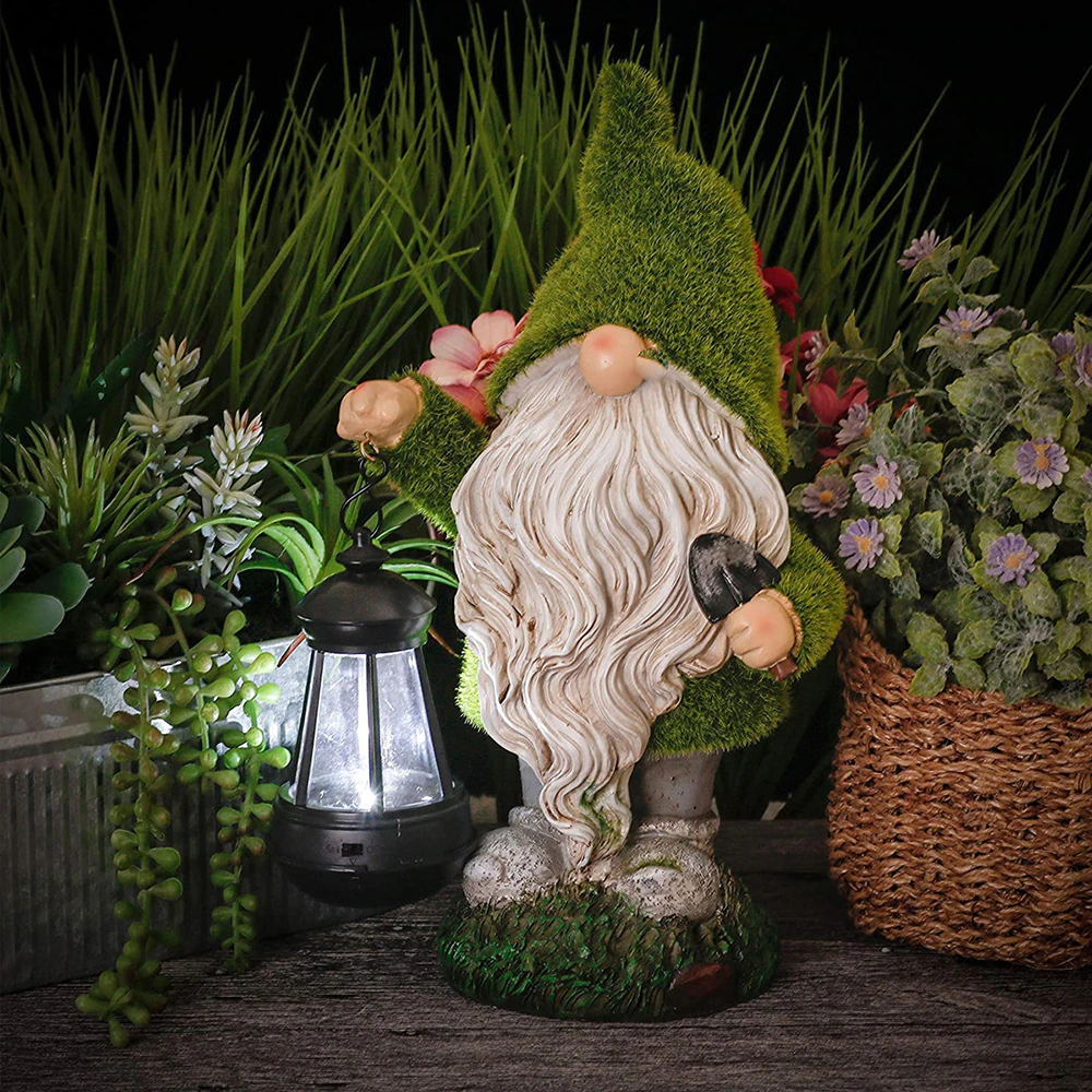 Solar LED Garden Gnome Statue Waterproof Outdoor Yard Decor Light