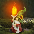 Solar LED Garden Gnome Statue Waterproof Outdoor Yard Decor Light