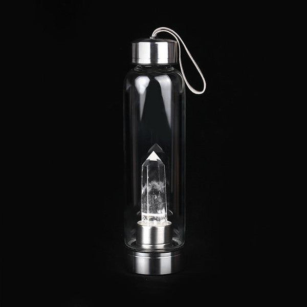 Healing Quartz Crystal Water Bottle for Wellness & Energy Balance