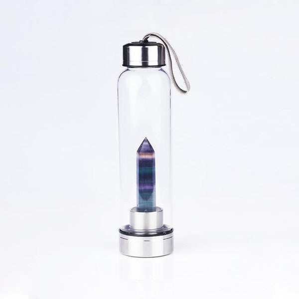 Healing Quartz Crystal Water Bottle for Wellness & Energy Balance
