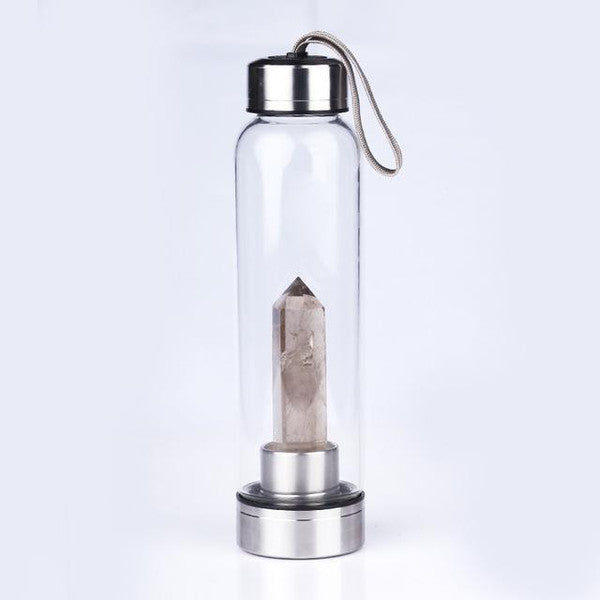 Healing Quartz Crystal Water Bottle for Wellness & Energy Balance