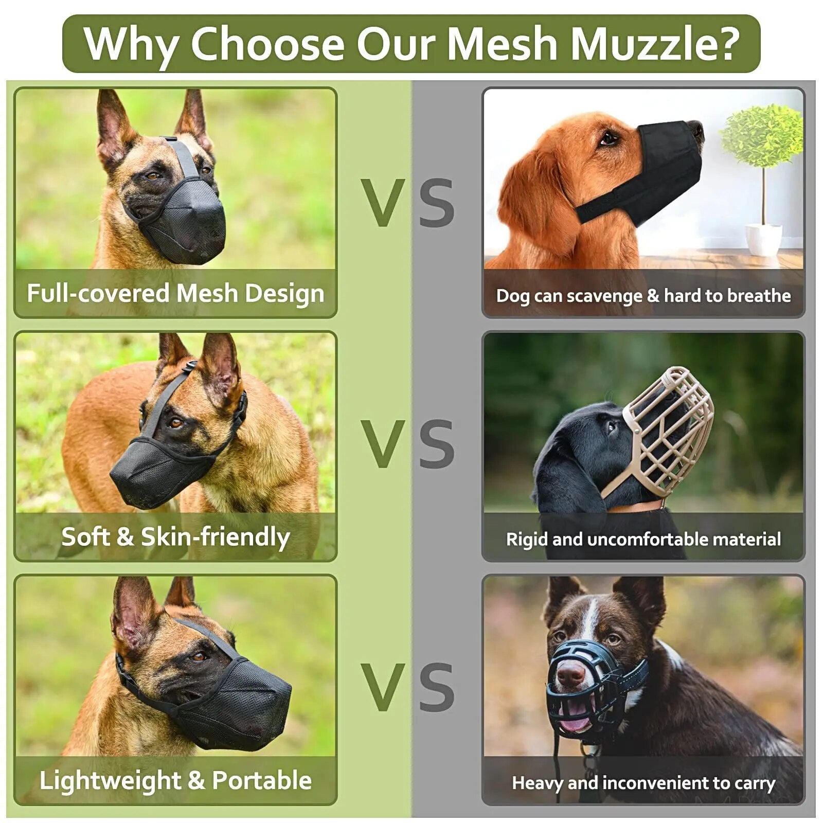 Adjustable Breathable Pet Dog Muzzle, Anti-Bark Bite Mesh Mouth Cover