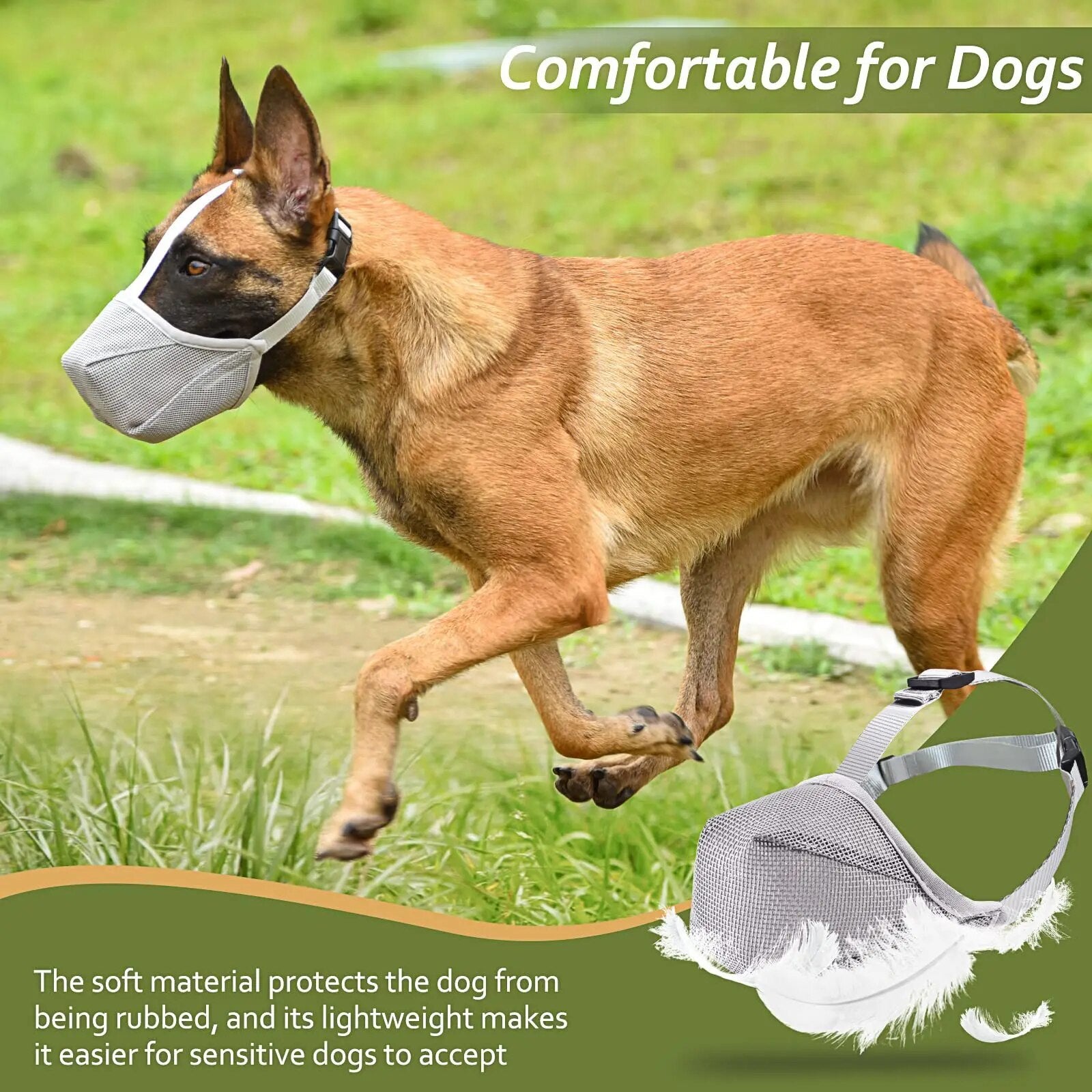 Adjustable Breathable Pet Dog Muzzle, Anti-Bark Bite Mesh Mouth Cover