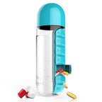 Vitamins Organizer Water Bottle – Portable Pill Holder & Supplement Storage | Perfect Health Gift