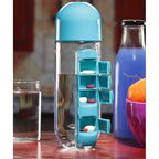 Vitamins Organizer Water Bottle – Portable Pill Holder & Supplement Storage | Perfect Health Gift