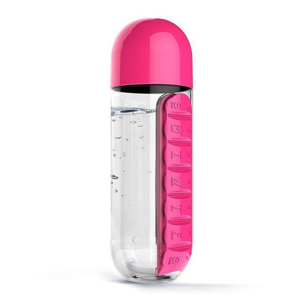 Vitamins Organizer Water Bottle – Portable Pill Holder & Supplement Storage | Perfect Health Gift