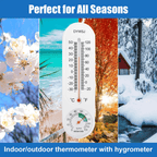 3PCS Wall Thermometer Hygrometer Indoor Outdoor Mount Garden Greenhouse Home Temperature Humidity Meter