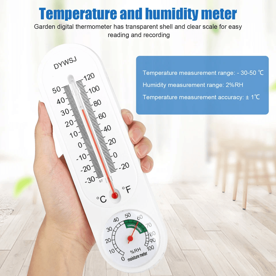 3PCS Wall Thermometer Hygrometer Indoor Outdoor Mount Garden Greenhouse Home Temperature Humidity Meter