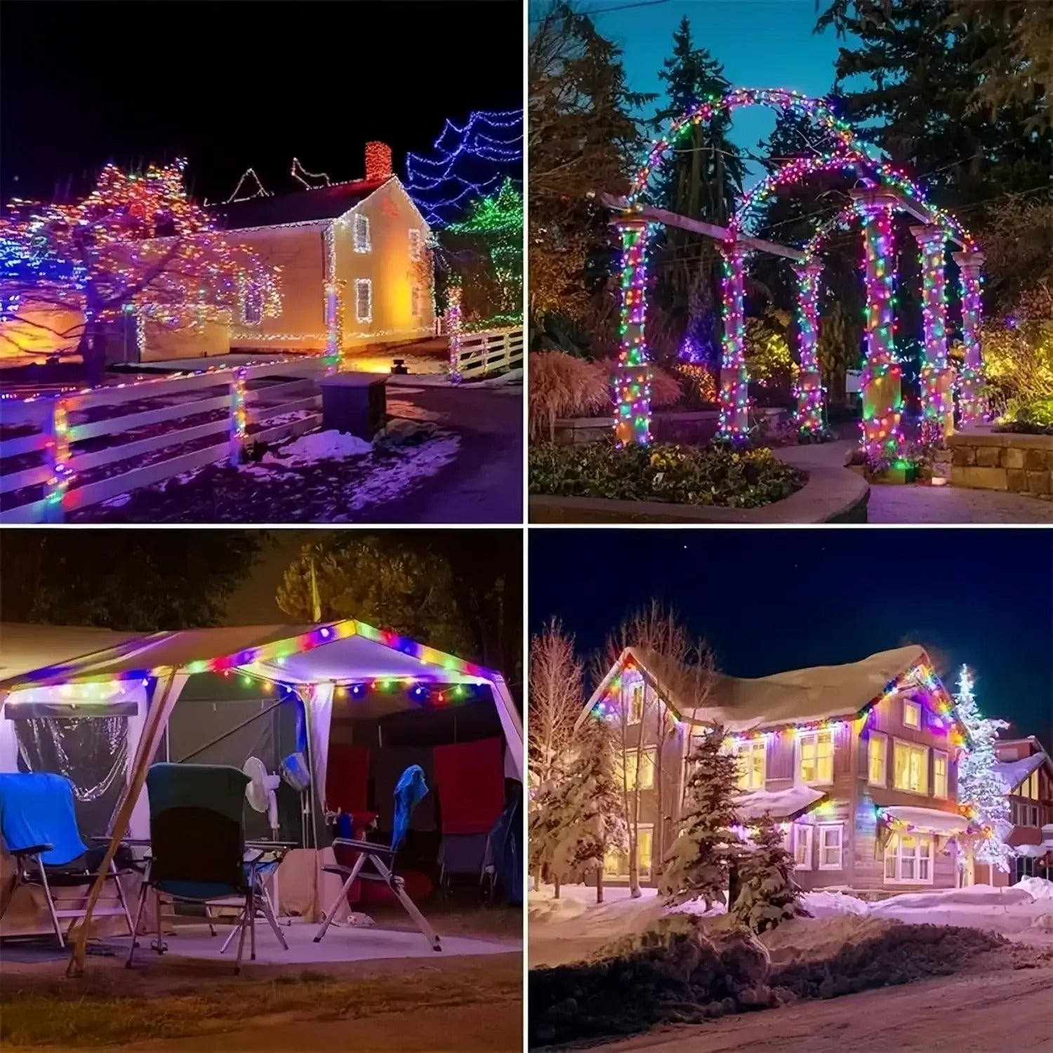 Solar Garden Fairy Lights, 8 Modes Waterproof String Lights for Patio, Trees & Christmas Decorations