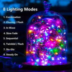 Solar Garden Fairy Lights, 8 Modes Waterproof String Lights for Patio, Trees & Christmas Decorations