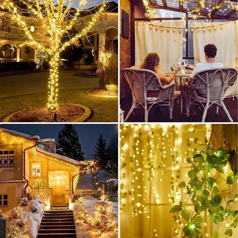 Solar Garden Fairy Lights, 8 Modes Waterproof String Lights for Patio, Trees & Christmas Decorations