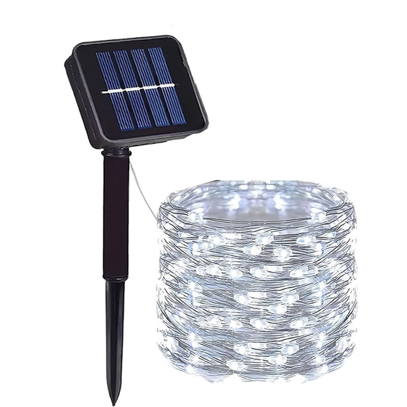 Solar Garden Fairy Lights, 8 Modes Waterproof String Lights for Patio, Trees & Christmas Decorations