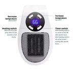 Portable Electric Heater, Wall Mounted Room Heater with Remote Control & LED Display, Energy Efficient Winter Heater