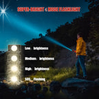 High Capacity Rechargeable Emergency Light Solar & Hand Crank Powered Outdoor Flashlight for Camping & Survival