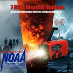 High Capacity Rechargeable Emergency Light Solar & Hand Crank Powered Outdoor Flashlight for Camping & Survival