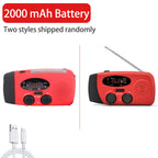 High Capacity Rechargeable Emergency Light Solar & Hand Crank Powered Outdoor Flashlight for Camping & Survival