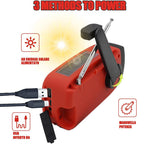 High Capacity Rechargeable Emergency Light Solar & Hand Crank Powered Outdoor Flashlight for Camping & Survival