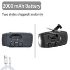 High Capacity Rechargeable Emergency Light Solar & Hand Crank Powered Outdoor Flashlight for Camping & Survival