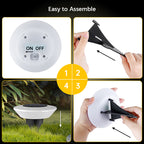 360° Solar Lights Outdoor Lamp, IP65 Waterproof LED Floor Lights for Garden, Yard, Driveway & Patio