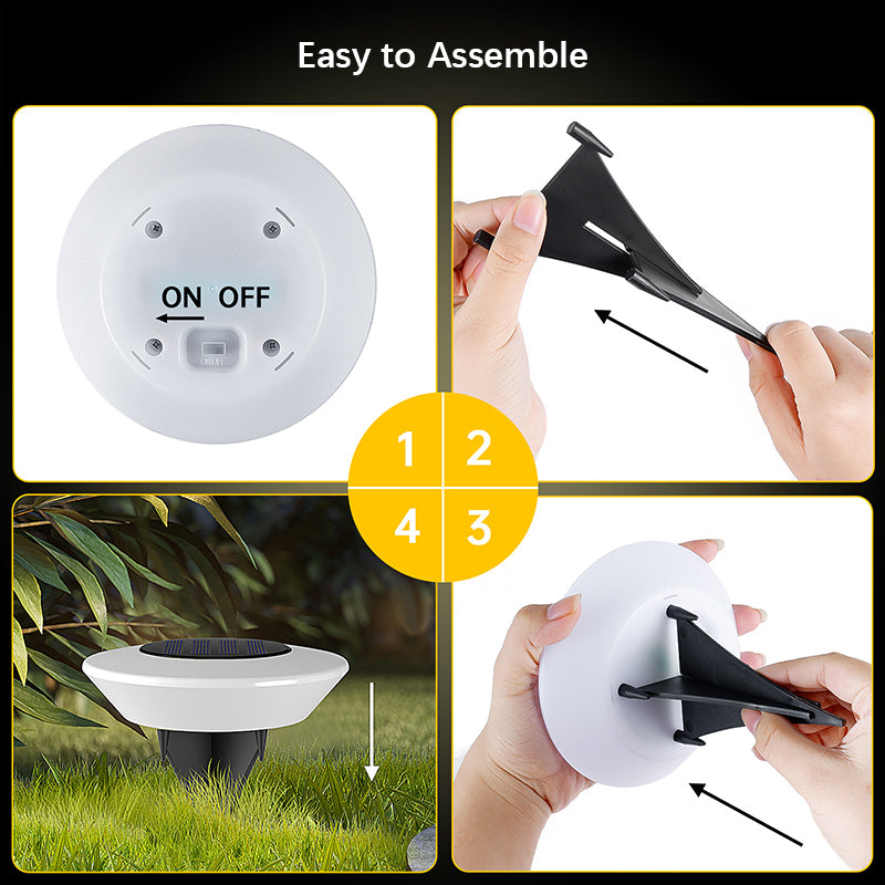 360° Solar Lights Outdoor Lamp, IP65 Waterproof LED Floor Lights for Garden, Yard, Driveway & Patio