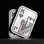 Metal Skull Push Slider Stress Relief Toy, Anti-Stress EDC Top Spinning Poker Magnetic Fidget for Adults, Portable Gifts