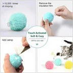 Interactive Plush Cat Toy Ball with Electric Catnip & Touch Sound