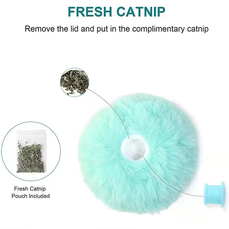 Interactive Plush Cat Toy Ball with Electric Catnip & Touch Sound