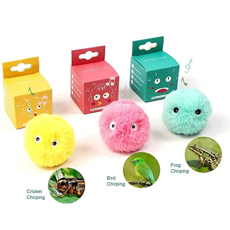 Interactive Plush Cat Toy Ball with Electric Catnip & Touch Sound