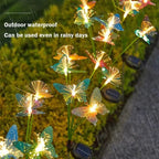 Solar Butterfly Garden Light – LED Fiber Optic Outdoor Decoration with 6-Head Glow