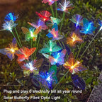 Solar Butterfly Garden Light – LED Fiber Optic Outdoor Decoration with 6-Head Glow