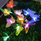 Solar Butterfly Garden Light – LED Fiber Optic Outdoor Decoration with 6-Head Glow
