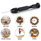 Precision Micro Mini Pin Vise Hand Drill Twist Bit Set, Rotary Tool Kit for PCB, Plastic, DIY Craft, Carving, & Jewelry