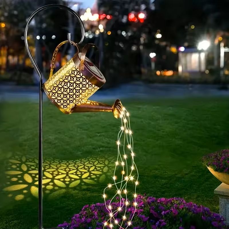 Solar Watering Can Garden Light with LED Fairy Stream for Outdoor Decor