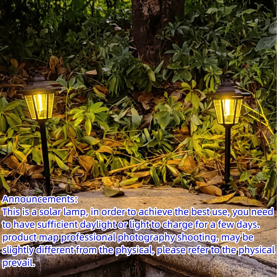 2-Pack Vintage Hexagon LED Solar Pathway Lights – Weatherproof Outdoor Garden Decor