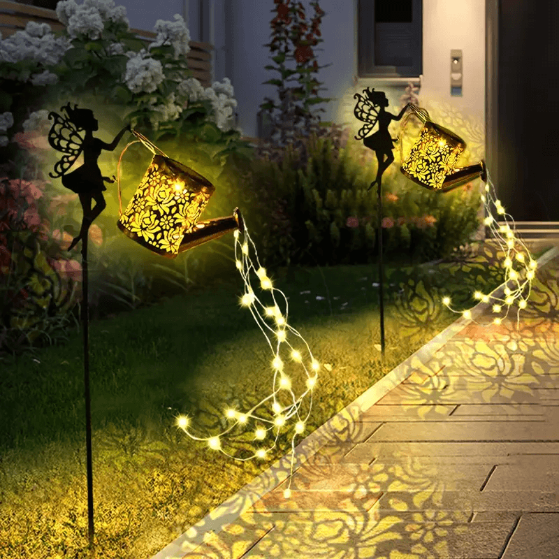 Vintage Solar Watering Can Fairy Lights – Hanging LED Lantern Garden Decor for Patio, Yard, or Balcony
