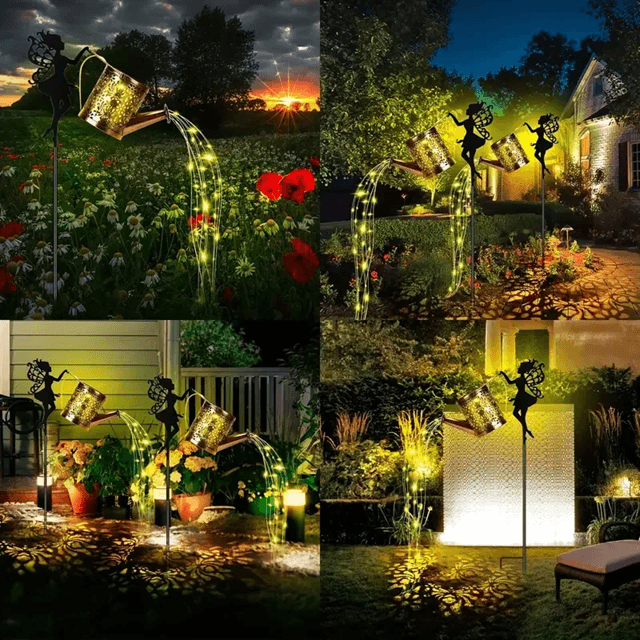 Vintage Solar Watering Can Fairy Lights – Hanging LED Lantern Garden Decor for Patio, Yard, or Balcony