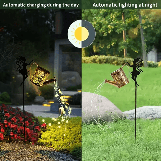 Vintage Solar Watering Can Fairy Lights – Hanging LED Lantern Garden Decor for Patio, Yard, or Balcony
