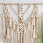 Boho Macrame Wall Hanging Tapestry – Large Handwoven Art Decor with Tassels for Bedroom & Living Room
