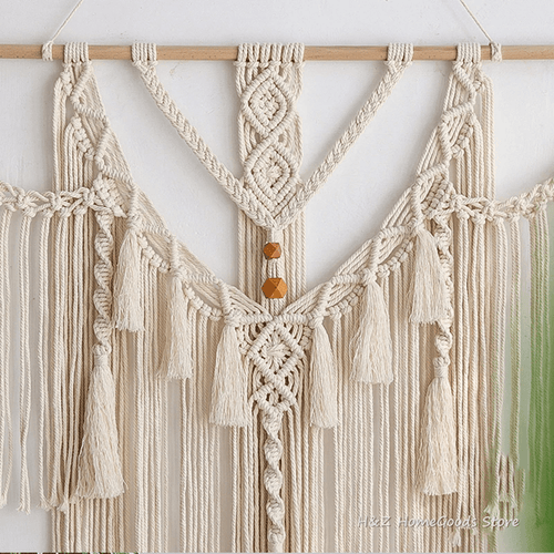 Boho Macrame Wall Hanging Tapestry – Large Handwoven Art Decor with Tassels for Bedroom & Living Room