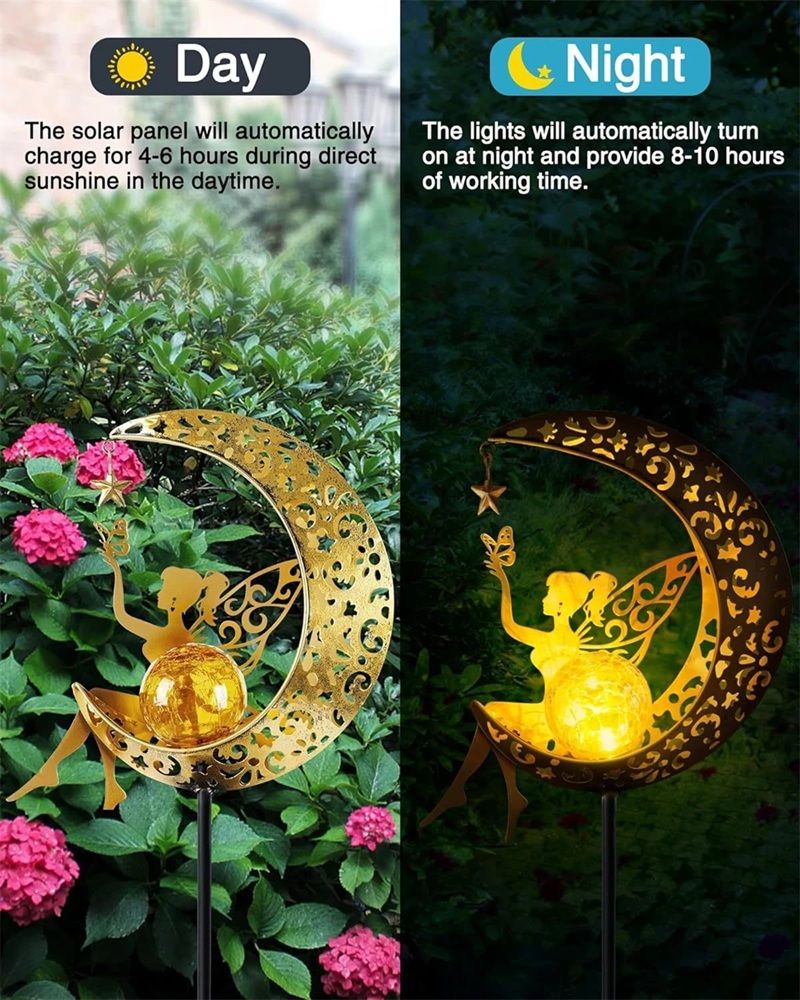 Solar Fairy Garden Statue Light for Outdoor Decor and Lawn Pathway Accents