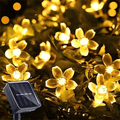 Solar Flower String Lights Outdoor Waterproof Garden Fairy Garland